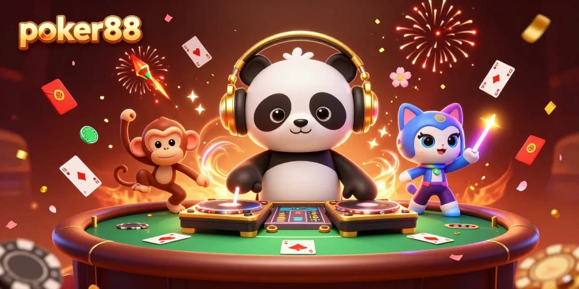 Experience the excitement of poker88 with dynamic characters and dazzling effects celebrating online gaming.