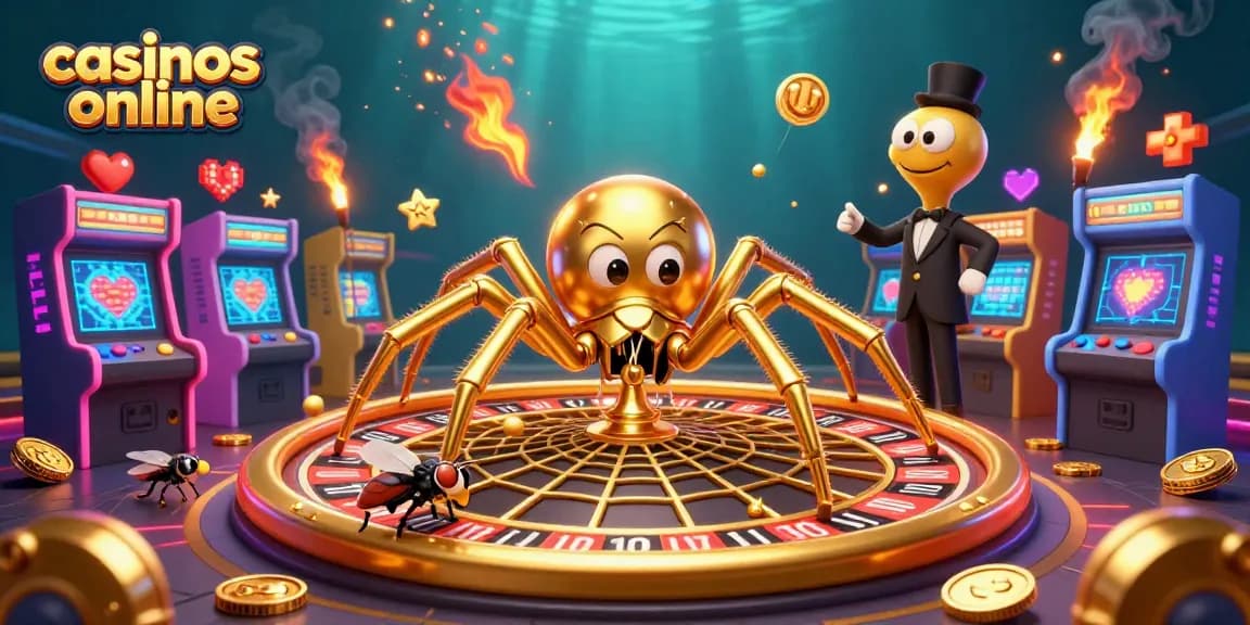 Descubre casinos online donde una araña dorada te ofrece apuestas emocionantes y juegos 3D vibrantes.
