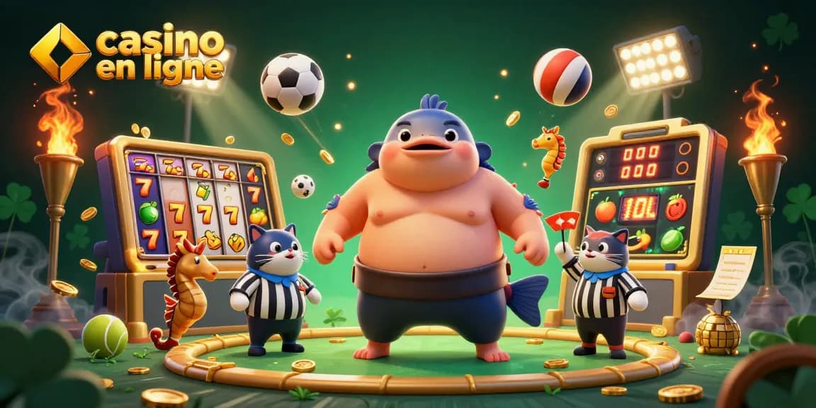 Jouez au casino en ligne avec une illustration animée offrant une ambiance immersive et colorée.