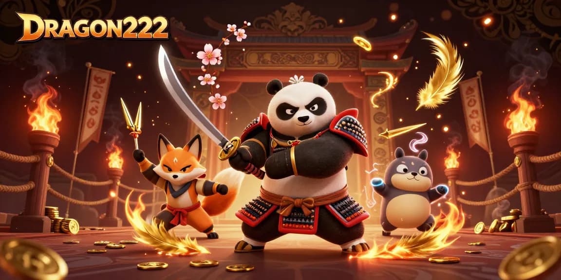 Engage with the thrilling DRAGON222 experience featuring vibrant 3D characters immersed in an epic casino adventure.