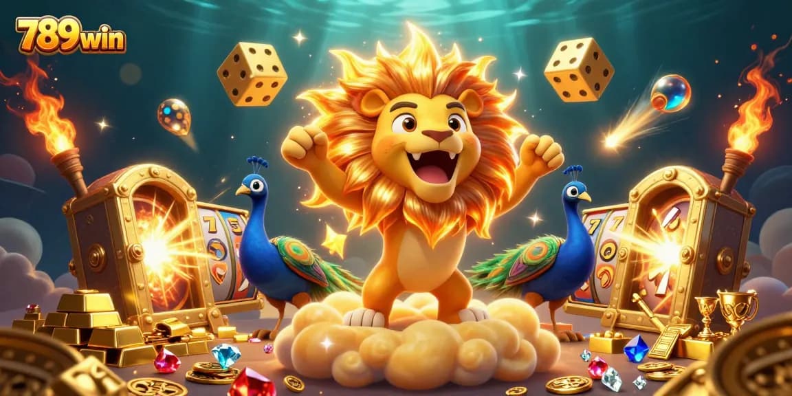 Join the excitement at 789win as players dive into vibrant slots and jackpots amidst a rich golden scene.