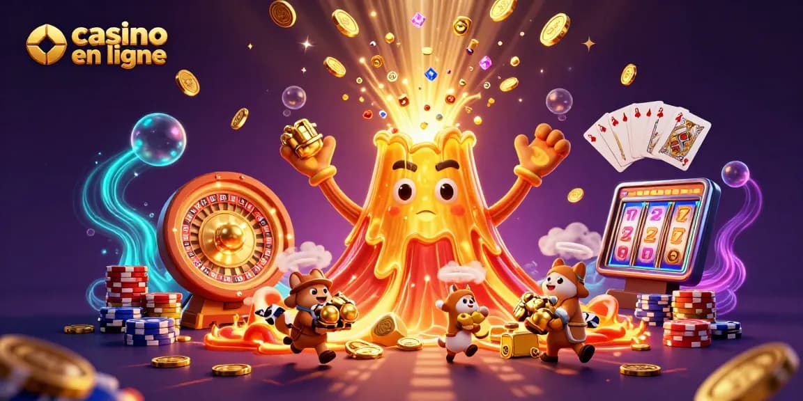 Jouez au casino en ligne avec des machines à sous et une ambiance festive de jeux d'argent.