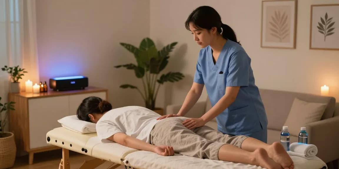 Experience 마포출장안마 at home with a professional therapist providing soothing services in a serene setting.