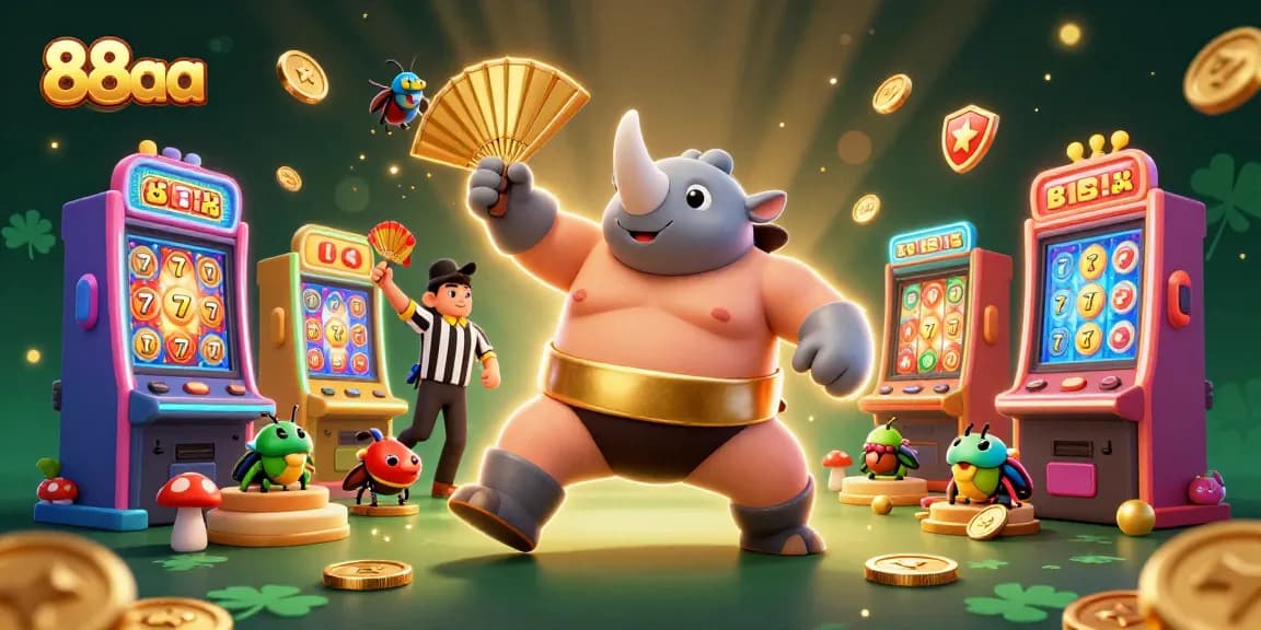 Experience the thrilling world of 88aa casino games with vibrant slot machines and dynamic characters in action.