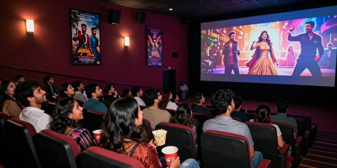 Exciting cinematic experience at bolly4uorg.in movie screening with enthusiastic audience enjoying blockbuster films.