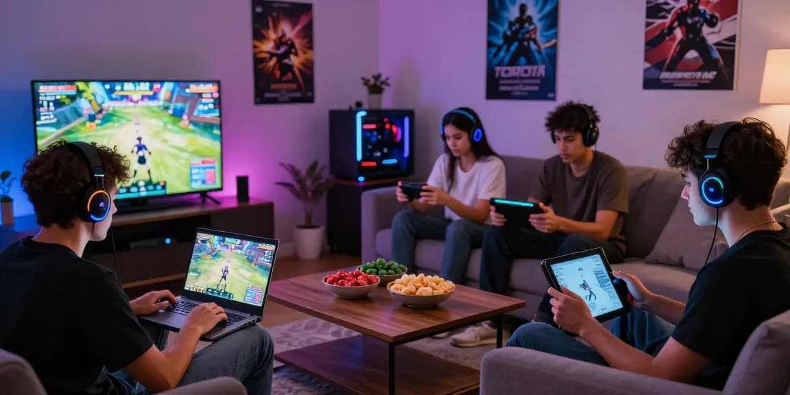 Players enjoying gaming on various devices at home using mantra88 for an immersive experience.
