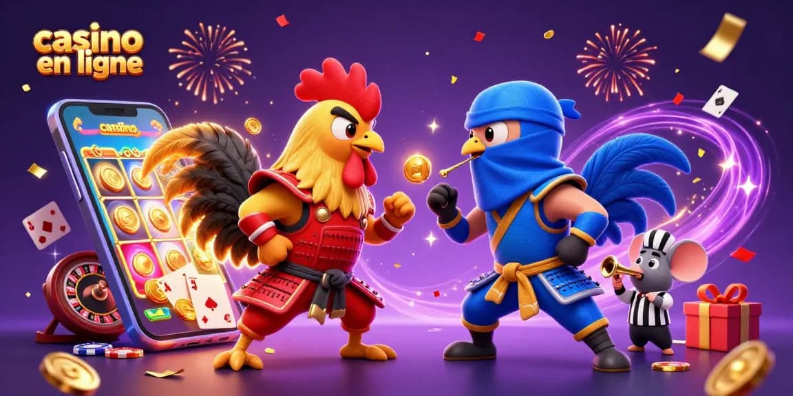 Jouer sur un casino en ligne avec une bataille de coqs en 3D, blasonnant des gains argentés.