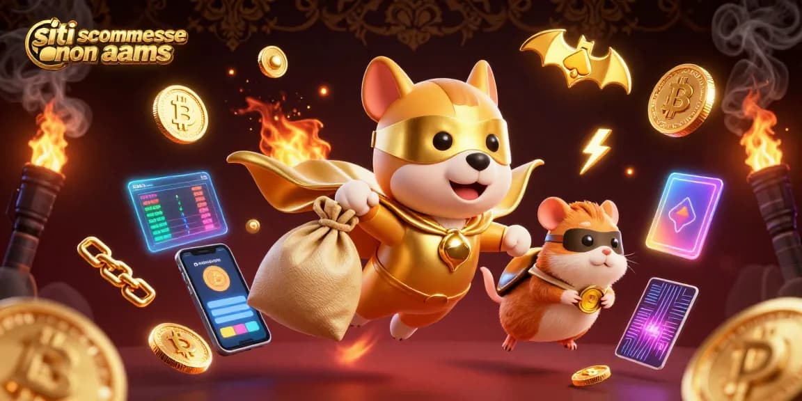 Scommetti con i siti scommesse non aams e vinci premi incredibili mentre un cane eroe volando distribuisce monete d'oro.