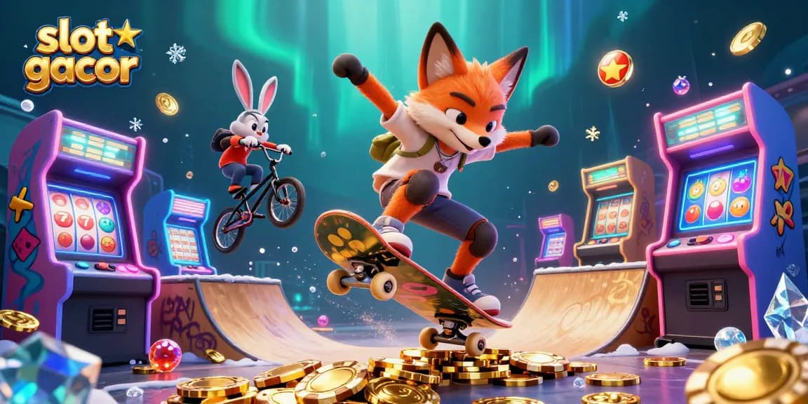 Experience thrilling 'slot gacor' action with vibrant 3D characters and dynamic gaming elements.