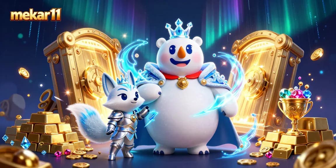 Experience excitement with mekar11's vibrant 3D casino scene featuring polar bear royalty and dazzling treasures.