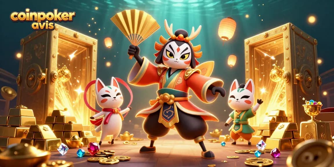 coinpoker avis : découvrez une scène de jeu vibrant avec des trésors et des personnages immersifs