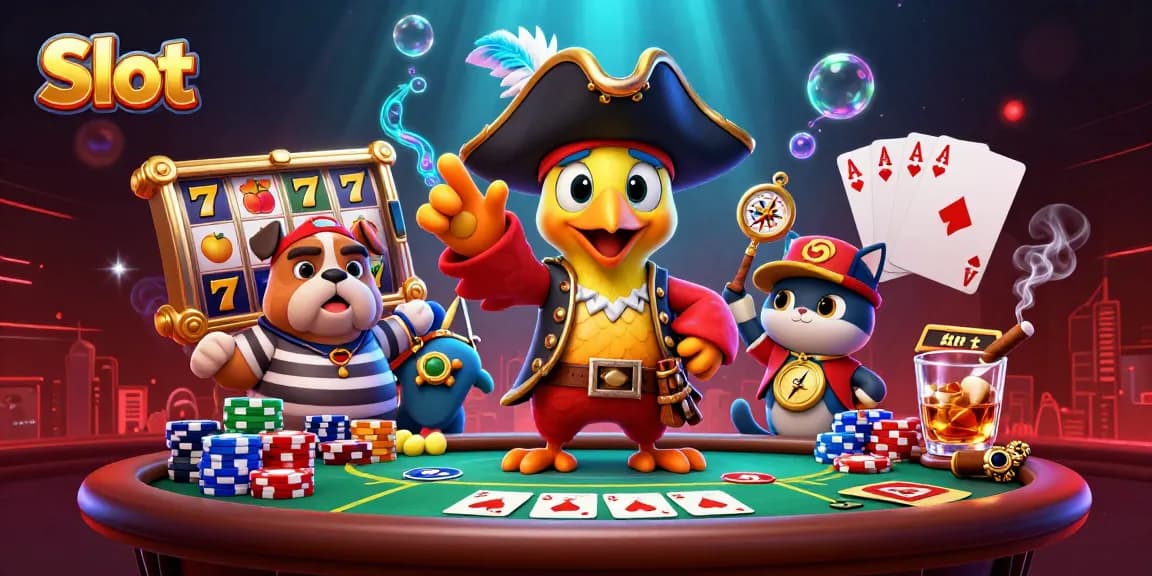Slot menampilkan reel keberuntungan dan karakter kucing dan anjing di dunia kasino.