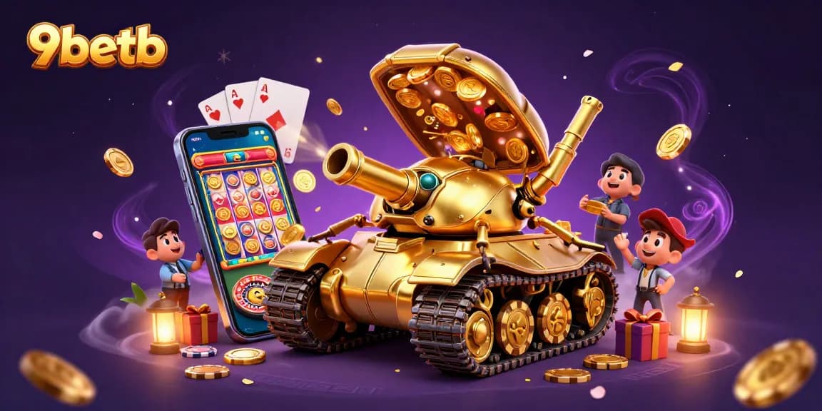 Experience thrilling gameplay at 9betb with a vibrant casino-themed illustration featuring rich gaming elements.