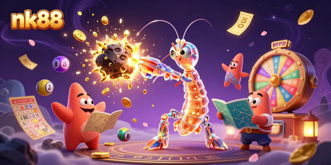 Engage with nk88's exciting online gaming experience as golden gems and lottery balls abound.