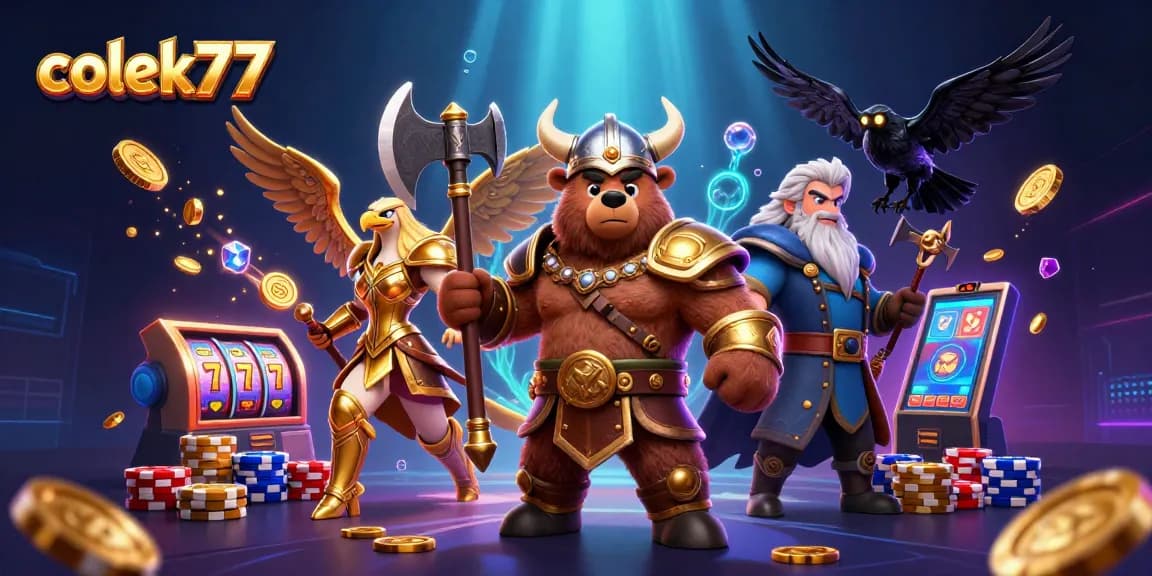 Win big with colek77's dynamic slot games featuring captivating characters and vibrant visuals.