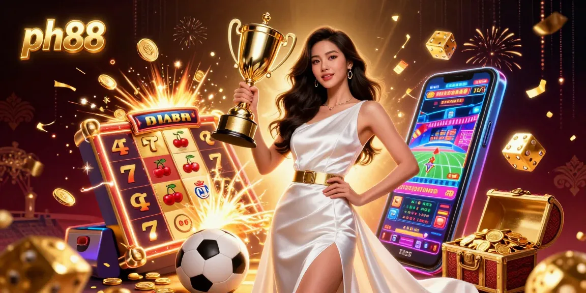 Experience thrilling wins at ph88 with a victorious player in a dazzling casino scene.