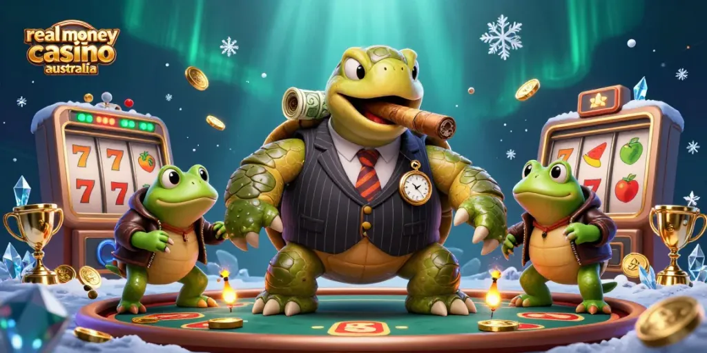Experience the excitement of real money casino Australia with our vibrant illustration of casino games.