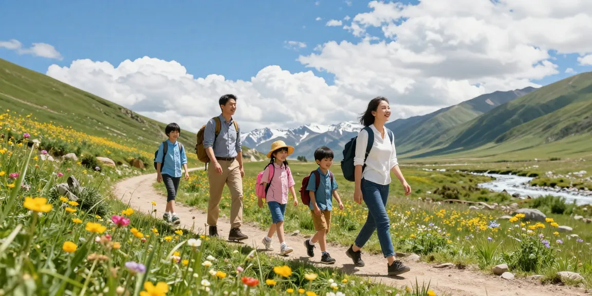 A family adventure in the mountains, showcasing activities and nature, embodying the spirit of mantra88.