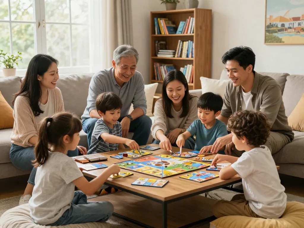 Cialis board games gathering family fun in cozy living room
