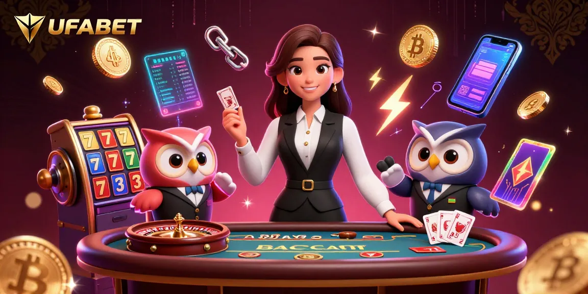 Experience exhilarating gameplay at UFABET with expert dealers and vibrant casino elements.