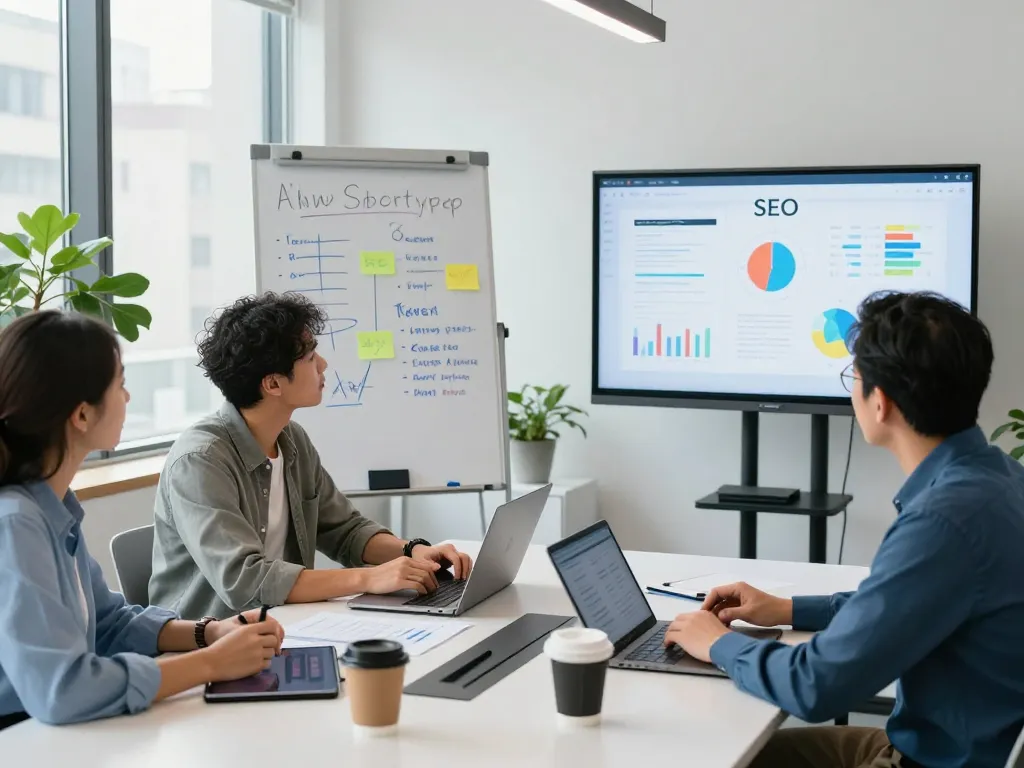 Collaboration at an SEO Company in NYC, showcasing a team strategizing for improved online visibility.