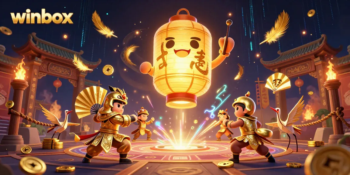 Experience the thrill of winbox gaming with vibrant characters, gold coins, and lucky symbols in action.