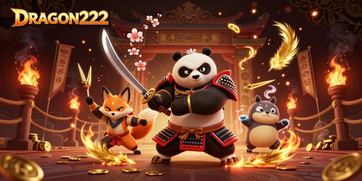 Engage with the thrilling DRAGON222 experience featuring vibrant 3D characters immersed in an epic casino adventure.