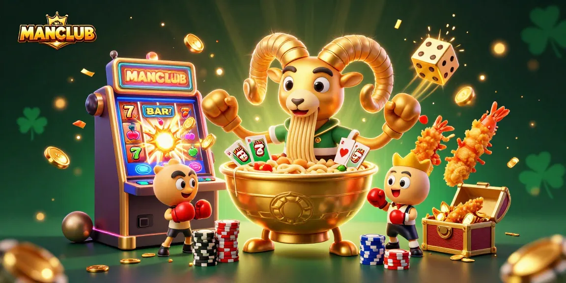Engage in thrilling gameplay at MANCLUB with the animated cast in a vibrant casino setting.