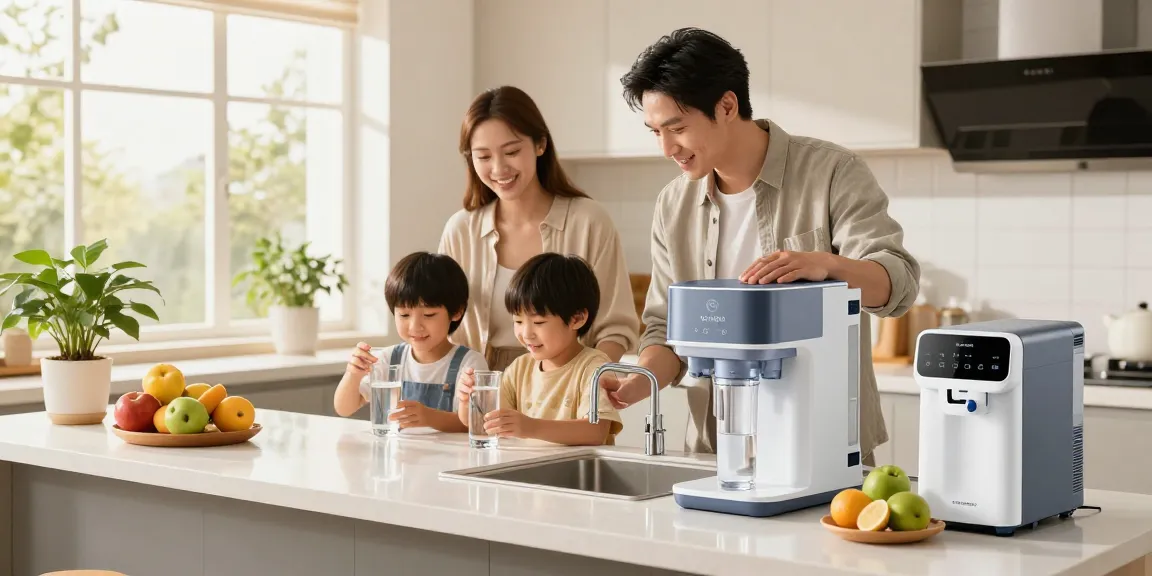 High Flow Rate Water Filtration system in a family kitchen, showcasing clean water access and sustainable living.
