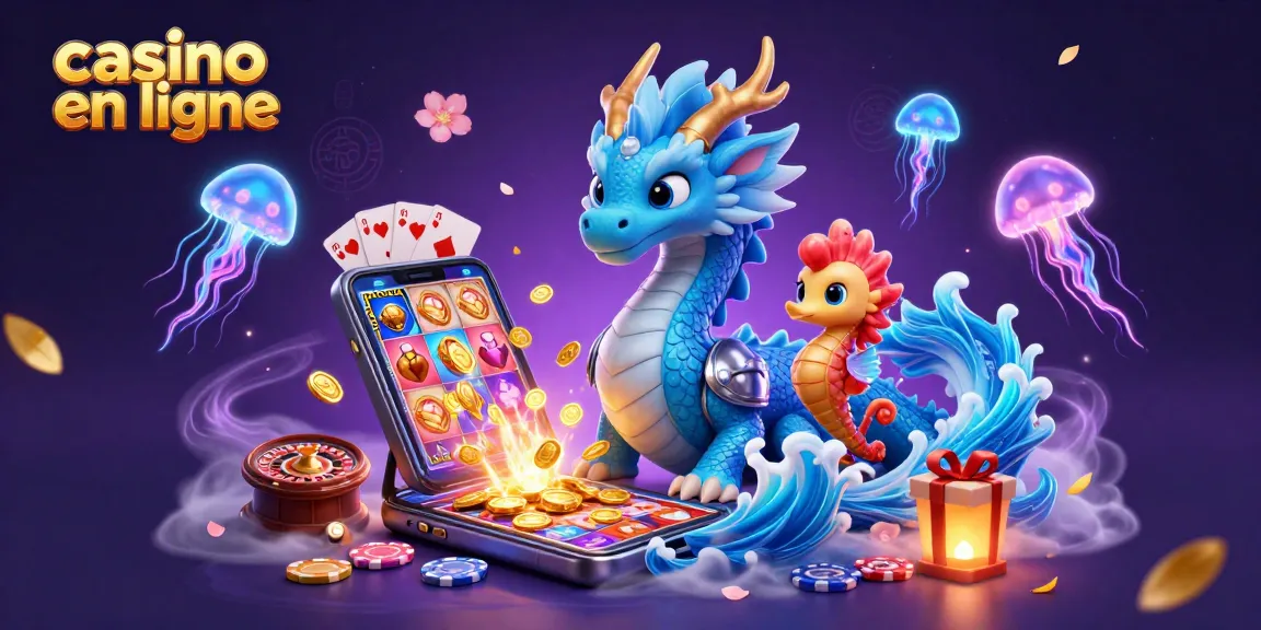 Jouez au casino en ligne avec un dragon magique et un chevalier dans une illustration captivante.