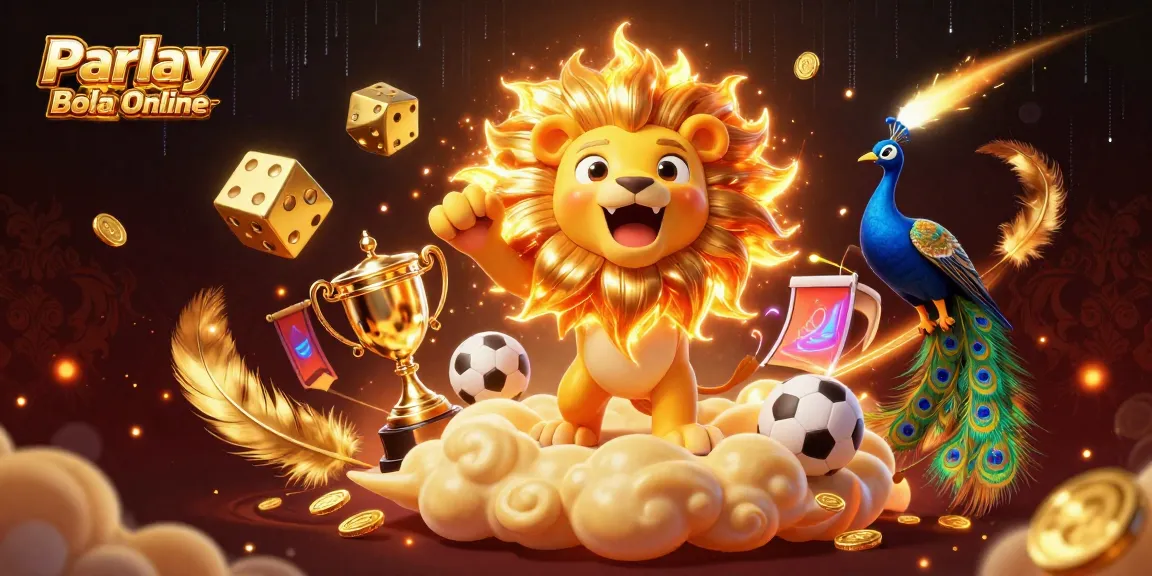 Experience the excitement of Parlay Bola Online with a thrilling 3D sports betting scene featuring dynamic characters and vibrant elements.