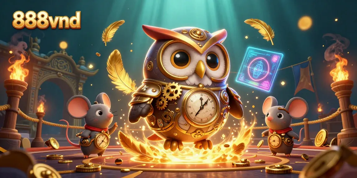 Experience thrilling games at 888vnd with a steampunk owl and immersive casino elements.