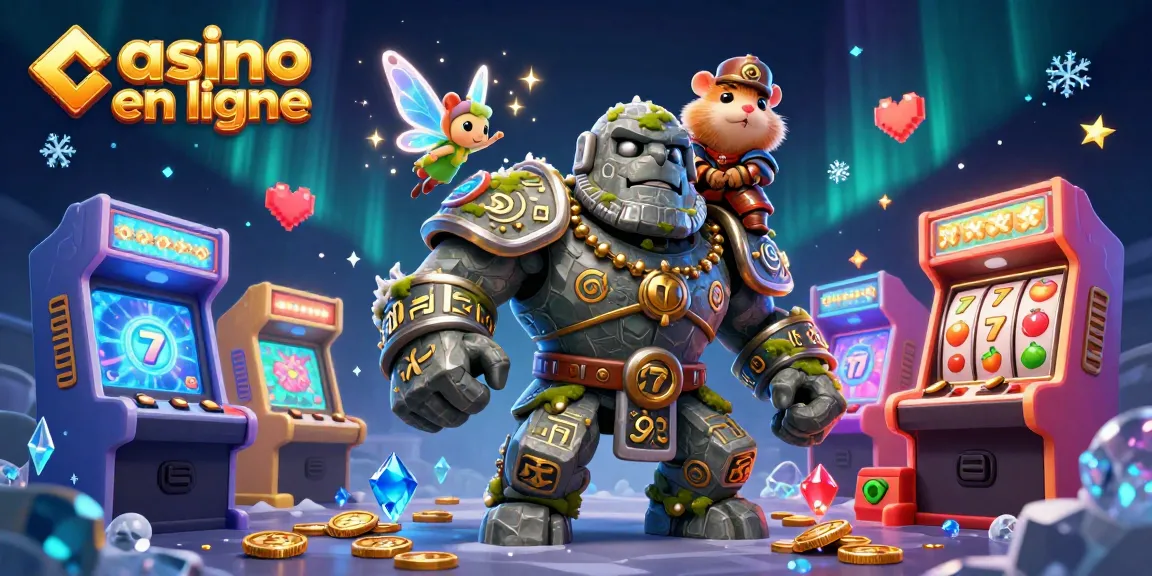 Plongez dans le monde des jeux avec casino en ligne, où un golem gardien et un hamster chevalier s'affrontent dans un univers magique.
