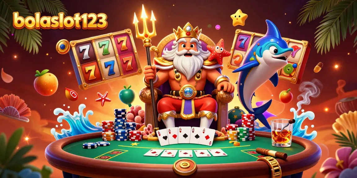 Experience thrilling gameplay with bolaslot123 featuring Neptune, slot reels, and rich casino elements.
