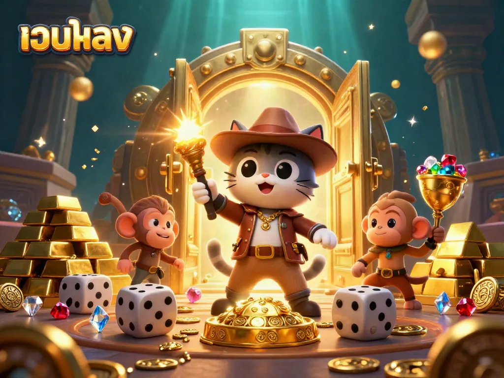 Experience thrilling เว็บตรง casino adventures with a treasure-hunting cat and its monkey companion.