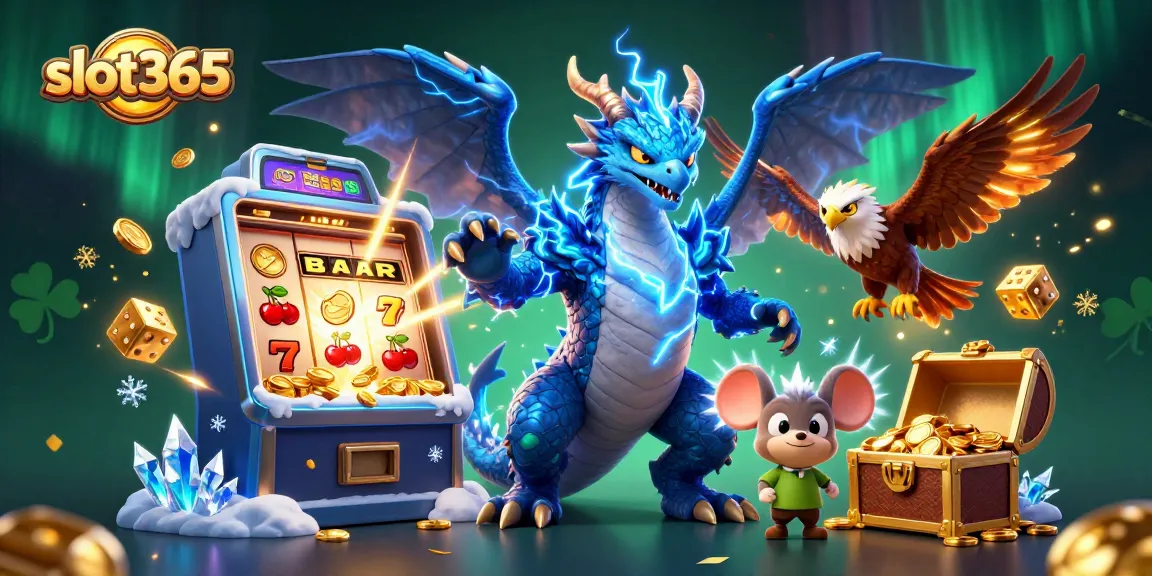 Hit the jackpot with slot365's exciting 3D casino illustration featuring dynamic game elements and vibrant characters.