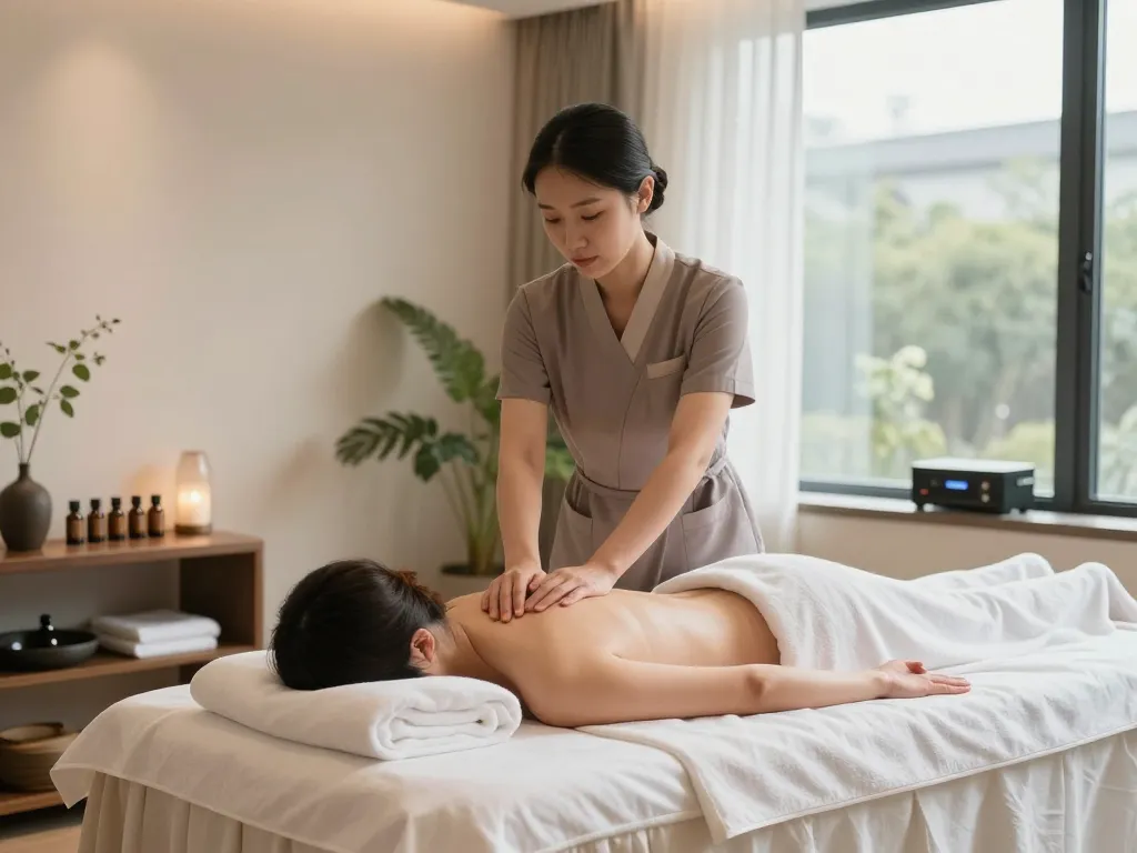 부평출장마사지 session in a soothing wellness environment with a professional therapist.