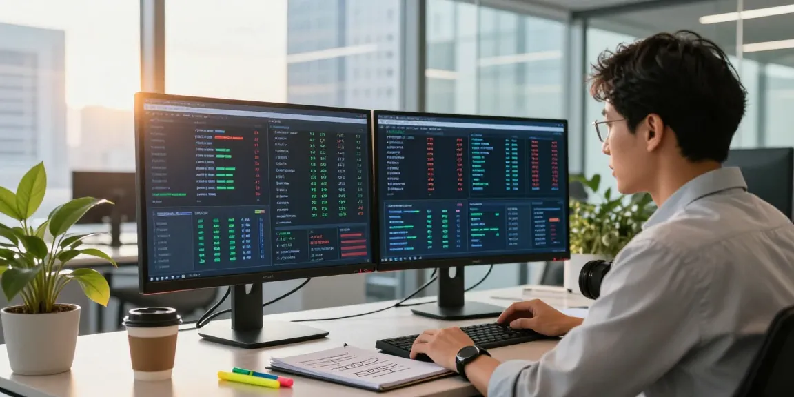 Financial crime intelligence analyst assessing data trends in a modern office.