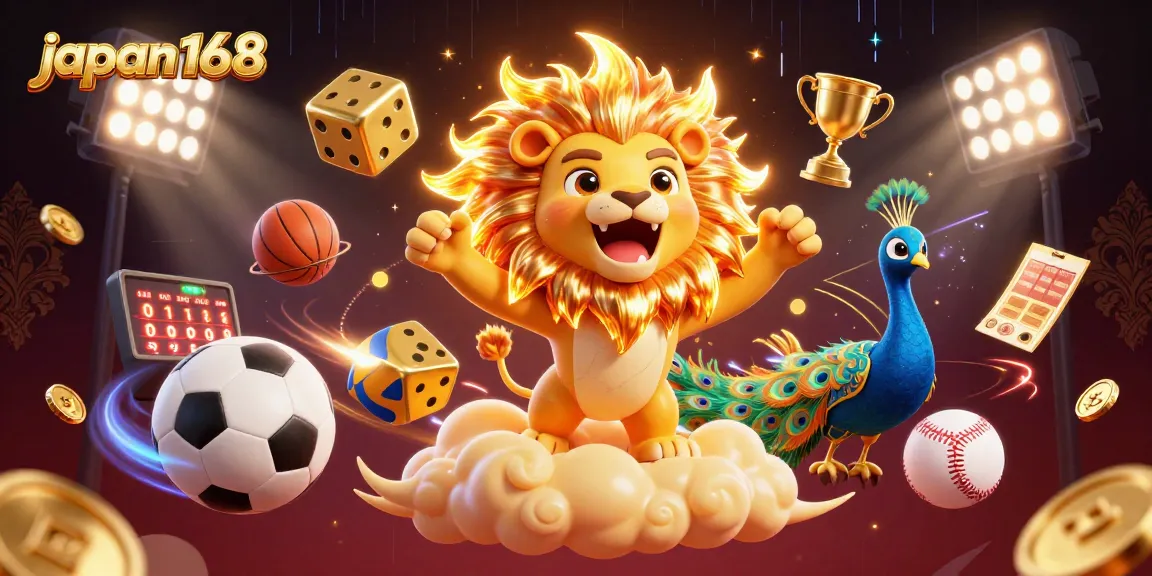 Experience the excitement of japan168 with a roaring lion and dynamic sports betting elements!