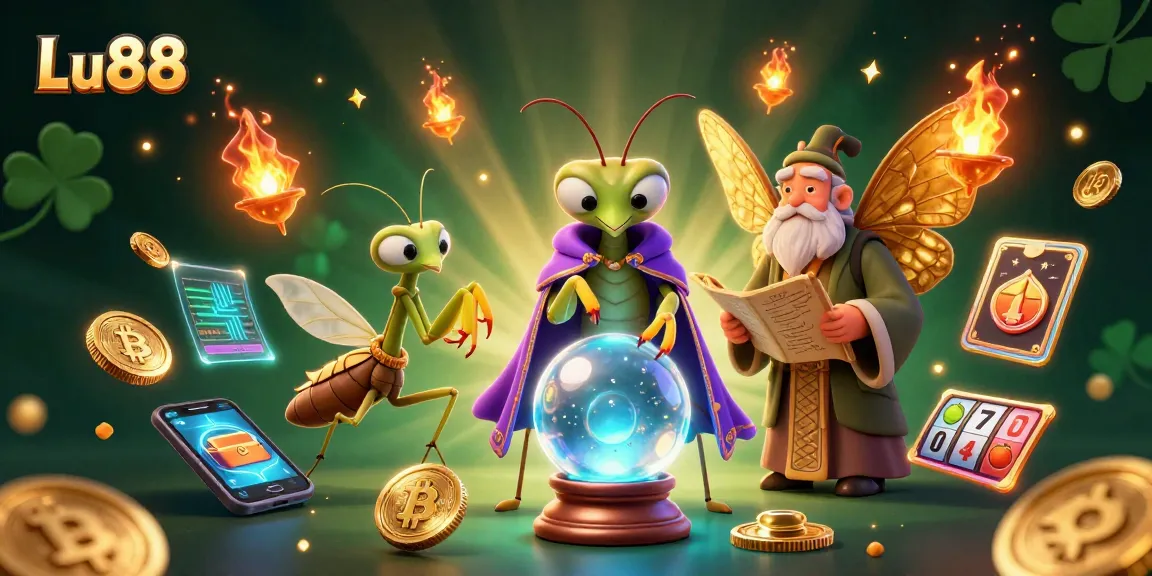 Win big with Lu88 in this vibrant 3D scene featuring fortune teller and vibrant casino elements.