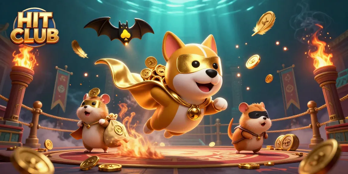 Join the excitement at HIT CLUB while flying through the air with golden coins and thrilling poker symbols.
