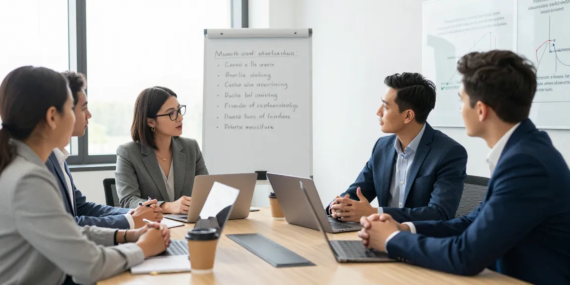 Diskussion über schlechte Arbeitskultur in einem modernen Büro mit diverser Belegschaft.