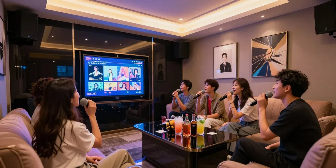 강남쩜오구구단의 고급스러운 프라이빗 노래방에서 친구들과 즐거운 시간을 보내는 모습