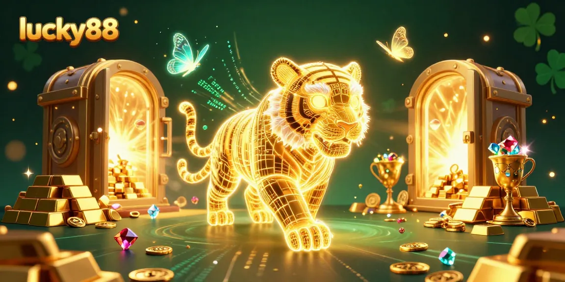 Engage in exciting gameplay with lucky88 as the golden tiger prowls through a dazzling digital casino.