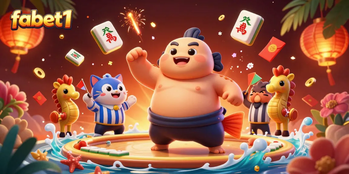 Win big at fabet1 casino with vibrant underwater characters and festive gambling elements.