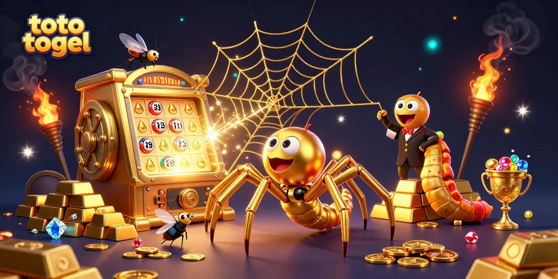 Engage with toto togel as a fly bets nervously at a roulette-like lottery scene.