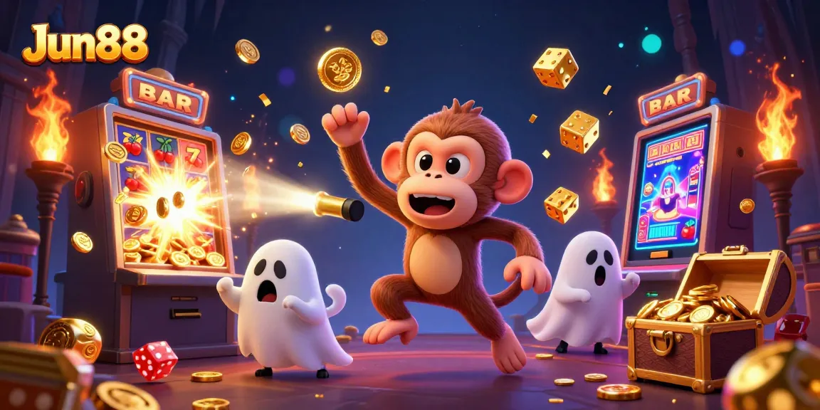Experience thrilling gaming moments at Jun88 with captivating golden visuals and dynamic casino elements.