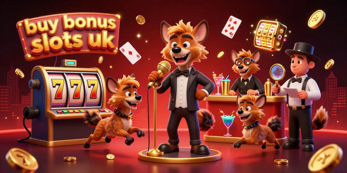 Experience the thrill of buy bonus slots uk with lively hyenas in a vibrant casino comedy setting.