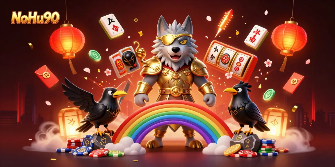 Engage in exciting casino moments with NoHu90 as Odin and ravens illuminate the game.