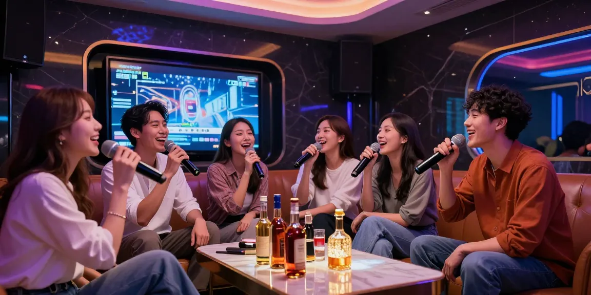 강남가라오케에서 친구들과 함께 즐기는 프리미엄 노래방의 화려한 모습